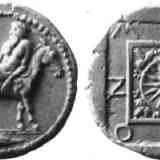 MENDE.  S. IV a.C. Tetradracma de plata