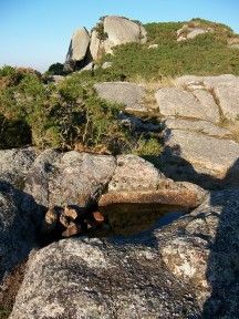 Cavidad granítica ovalada en las alturas del coto de santa locaia, concello de arteixo (coruña).