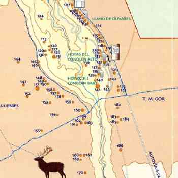 Click para ampliar. Pulsa en el nombre para ver la ficha. Gorafe- mapa 1