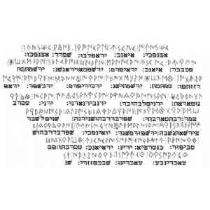 Click para ampliar. Pulsa en el nombre para ver la ficha. Plomo Orleyl VII-A, Transliteración hebrea.