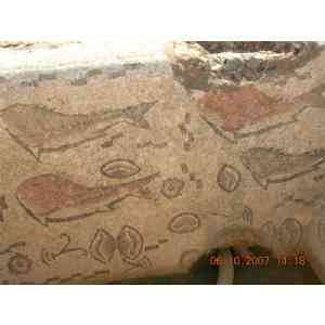 Click para ampliar. Pulsa en el nombre para ver la ficha. Milreu, Portugal - Mosaico em parede com peixes