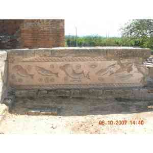 Click para ampliar. Pulsa en el nombre para ver la ficha. Milreu, Portugal - Mosaico com peixes em parede