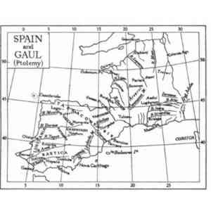 Click para ampliar. Pulsa en el nombre para ver la ficha. Ptolomeo:Hispania ( en J.O. Thomson)