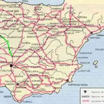Click para ampliar. Pulsa en el nombre para ver la ficha. Vía romana Norba-Viseu