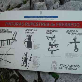 Click para ampliar. Pulsa en el nombre para ver la ficha. Pinturas rupestres de Fresnedo (esquema)