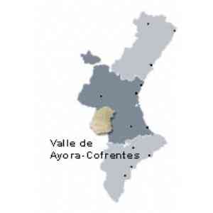 Click para ampliar. Pulsa en el nombre para ver la ficha. Mapa situación del Valle de Ayora