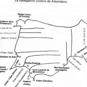 Click para ampliar. Pulsa en el nombre para ver la ficha. Navegación costera de Artemidoro