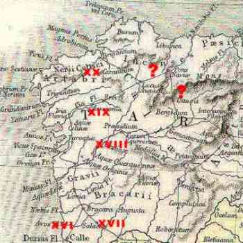 Click para ampliar. Pulsa en el nombre para ver la ficha. Vías de la Gallaecia Romana
