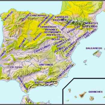 Click para ampliar. Pulsa en el nombre para ver la ficha. Mapa (otro) de la Hispania prerromana