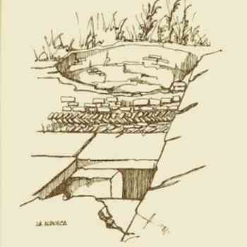Click para ampliar. Pulsa en el nombre para ver la ficha. Mausoleo de La Alberca, Dibujo de sus estado actual