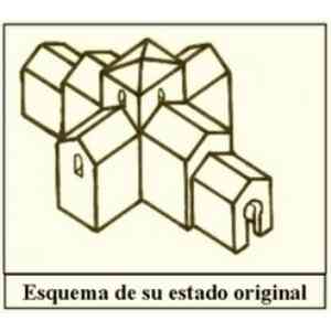 Click para ampliar. Pulsa en el nombre para ver la ficha. Santa Comba de Bande: esquema de su estado original