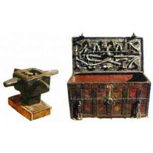 Click para ampliar. Pulsa en el nombre para ver la ficha. Equipo para sellar monedas a golpe de martillo