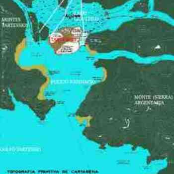 Click para ampliar. Pulsa en el nombre para ver la ficha. Toponimia de Tartessos sobre Cartagena