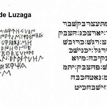 Click para ampliar. Pulsa en el nombre para ver la ficha. Bronce Luzaga, Transliteración hebrea