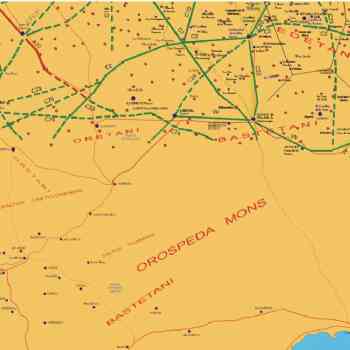 Click para ampliar. Pulsa en el nombre para ver la ficha. Caminos romanos Castulo - Libisosa - Carthago Nova