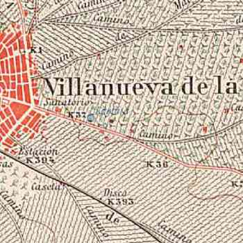 Click para ampliar. Pulsa en el nombre para ver la ficha. Villanueva de la Serena: Mapa de 1940.