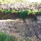 Click para ampliar. Cata exterior a la muralla de castro das Travesas. Carral (Coruña).