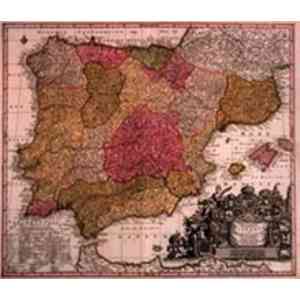 Click para ampliar. Pulsa en el nombre para ver la ficha. Mapa antiguo de reinos peninsulares