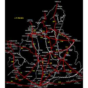 Click para ampliar. Pulsa en el nombre para ver la ficha. Vías de la comunidad de Madrid en el Villuga