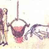 Click para ampliar. Ceremonia entronizatoria irlandesa descrita por Gerardo de Gales en su Topographia Hibernica RIA