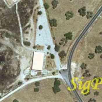 Click para ampliar. Pulsa en el nombre para ver la ficha. Anfiteatro de Cáparra. Vista aérea.