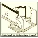 Click para ampliar. Pulsa en el nombre para ver la ficha. Baptisterio de Gabia Grande. Esquema de su posible estructura original