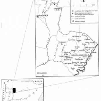 Click para ampliar. Pulsa en el nombre para ver la ficha. Mapa da área linguistica asturo-leonesa em Portugal