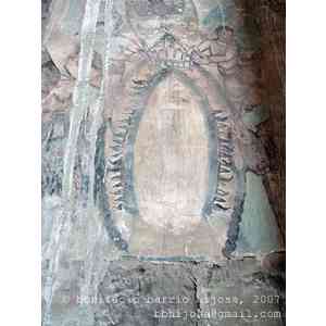 Click para ampliar. Pulsa en el nombre para ver la ficha. Olmos de Pisuerga, altar pintado, 1. 01 vista general