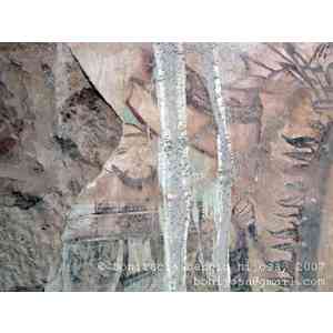 Click para ampliar. Pulsa en el nombre para ver la ficha. Olmos de Pisuerga, altar pintado, 1. 04 vista parcial: monje izquierda, busto