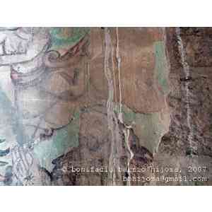 Click para ampliar. Pulsa en el nombre para ver la ficha. Olmos de Pisuerga, altar pintado, 1. 05 vista parcial: monje derecha