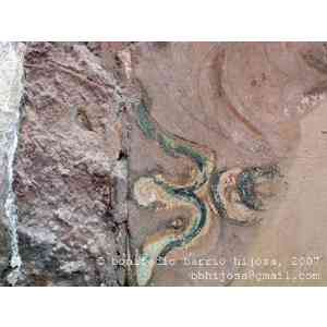 Click para ampliar. Pulsa en el nombre para ver la ficha. Olmos de Pisuerga, altar pintado, 2. 07 detalle de la orla