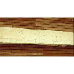 Click para ampliar. Pulsa en el nombre para ver la ficha. Dintel alfa y omega. S. V d. C.