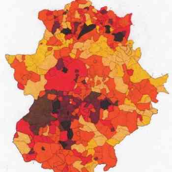 Densidad de población en Extremadura (2004)