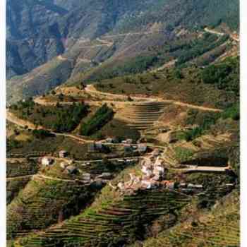 Hurdes: paisaje típico hurdano (Carabusino, Casares de Las Hurdes).