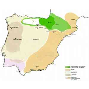 Mapa de las lenguas habladas en Hispania en época